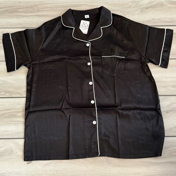 SWOMOG Satin Pajamas Black XL NWT IN PACKAGE - Picture 4 of 8